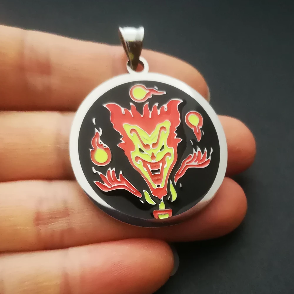 Red Enamel Stainless Steel ICP Amazing Jeckel Brothers Juggalo Charms Hatchetman Necklace Medals Pendant Music Team Band Jewelry