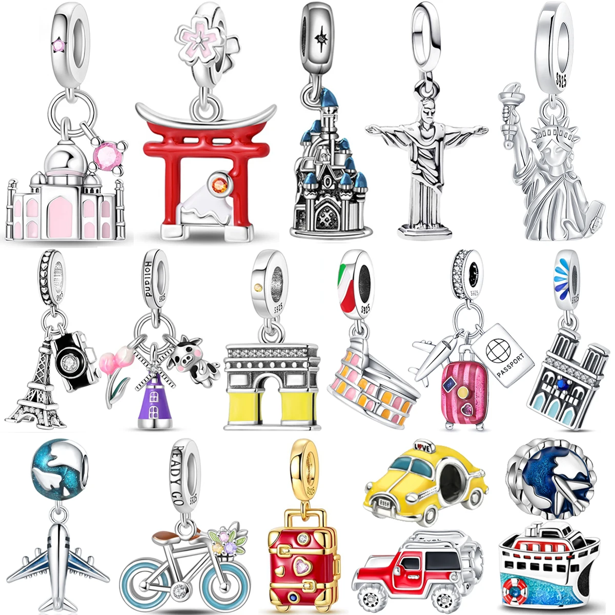 

Дорожный ориентир, строительные подвески, подвеска, коллекция, стерлинговое серебро, металлический подарок, сувенир, брелок с бусинами в виде самолета, браслет «сделай сам»