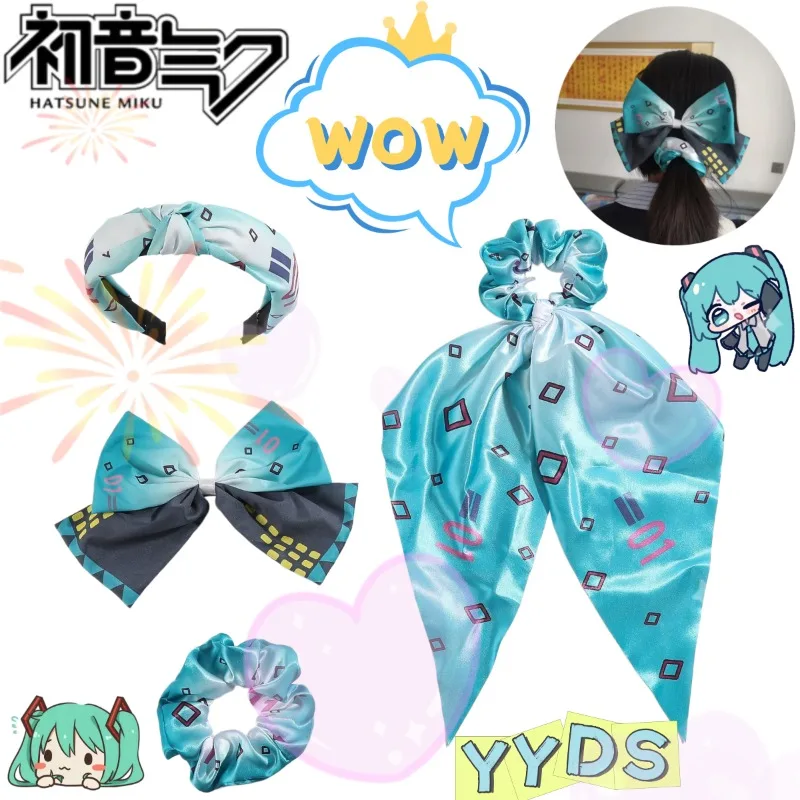 Neue Hatsune Miku Japanische Anime-Haaraccessoires, Schleifenstirnband, Scrunchies & Niedliche Haarspangen Cosplay-Haarschmuck