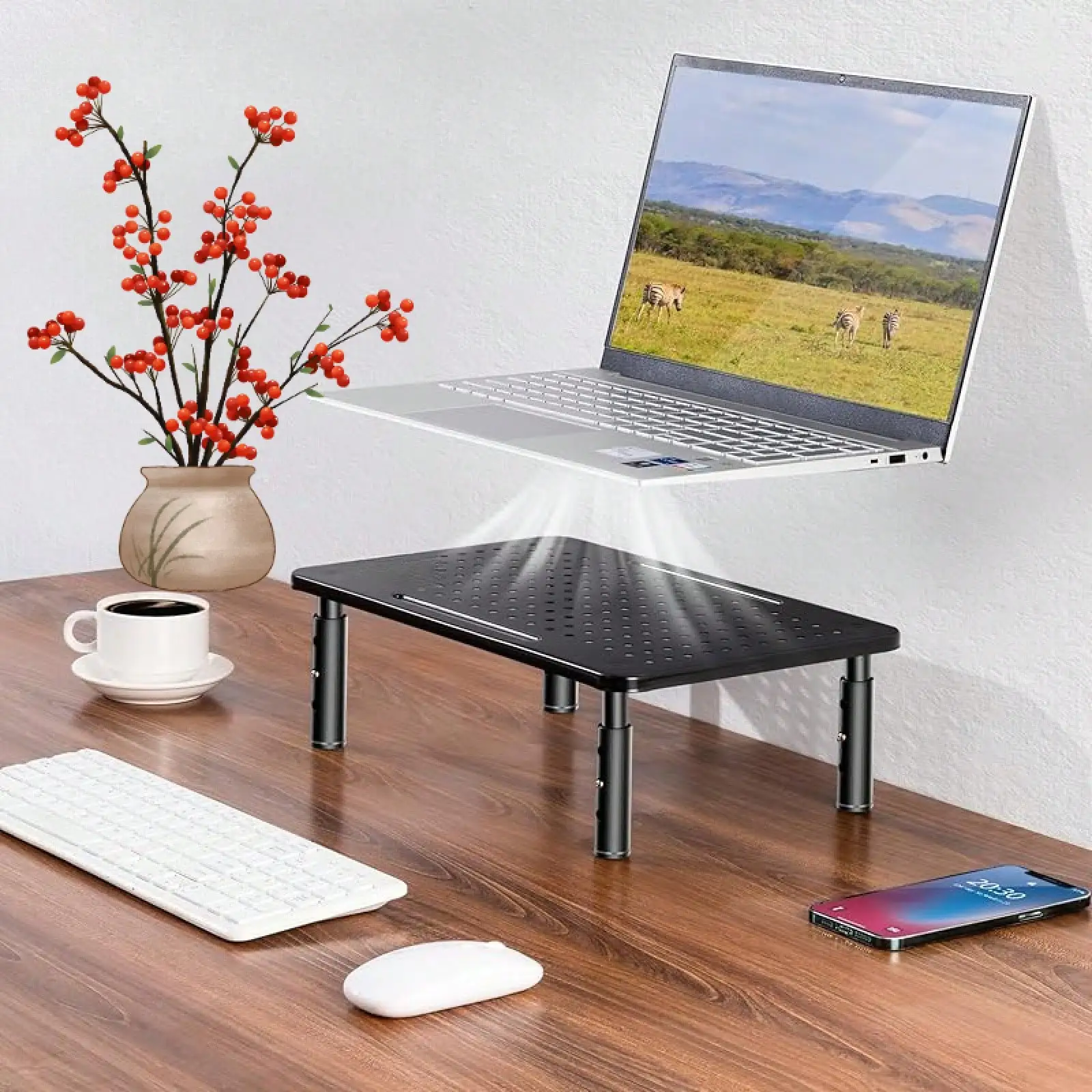 Monitor Stand Risers For 2 Monitors, 3 Height Adjustable Monitor Stand With Pen Holder, Dual Monitor Riser Laptop Riser For Office, Home, School Supplies,