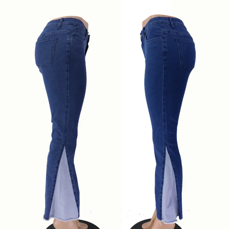 Women's Jeans New Summer Fashion Casual Wide-legged Flared Pants Splicing Jeans