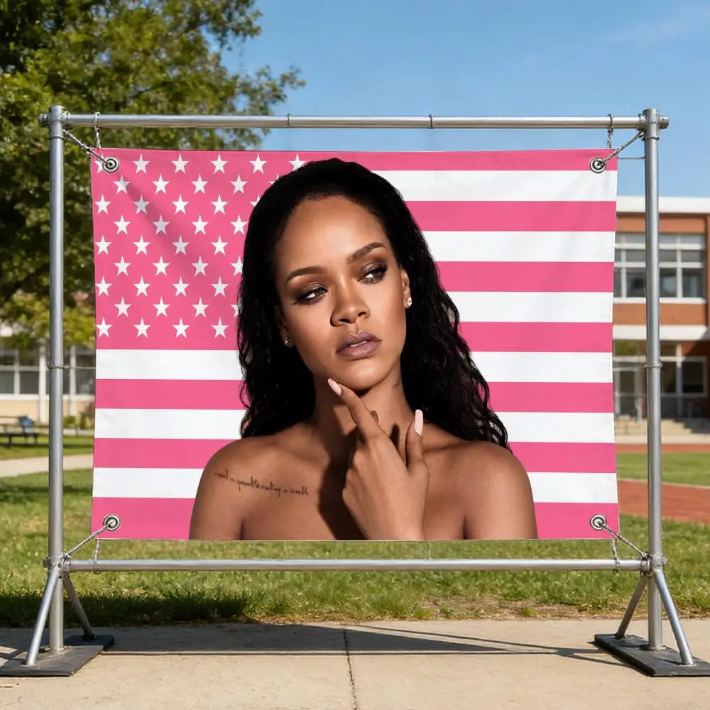 Singer Pop Icon R-Rihanna Music Star Flags Specialized for indoor and outdoor home decorations, outdoor camping, and bar parties