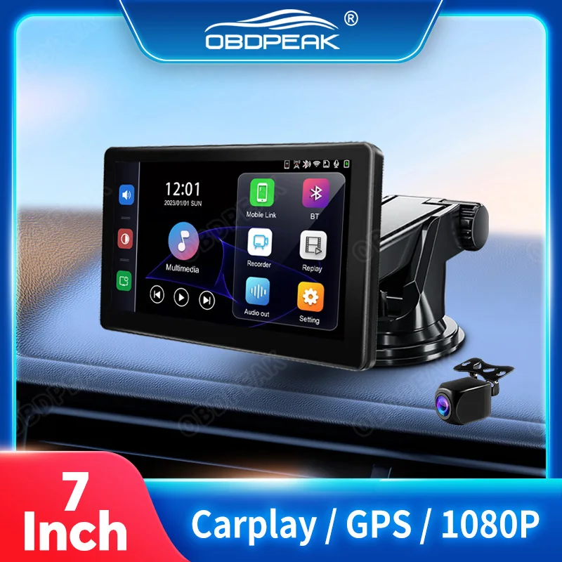 

K3 7 Inch Dash Cam Carplay Android Auto GPS Navigation Stereo Wireless 5G Wifi Rear View Camera AUX BT Dashboard Video Recorder