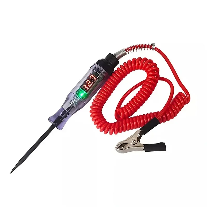 6V 12V 24V DC Car Truck Voltage Circuit Tester Digital Display Long Probe Pen Light Bulb Automobile Diagnostic Tools Auto Repai