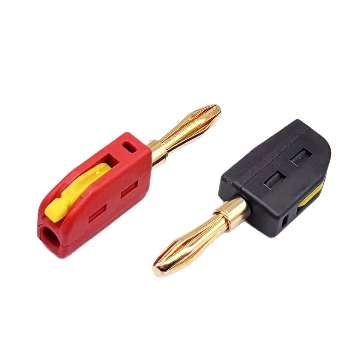 

2PCS 4mm Banana Plug High Current Self-Locking Quick Connect Gold-plated Banana Connector for 32A Electrical Test Power Testing