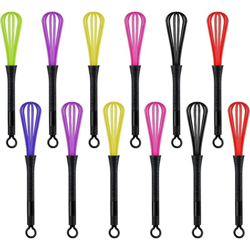 Hair Color Mixing Plastic Whisk, Manual Stirrer with Lightweight Handle, for Salon, Kitchen & Baking (2/4/6/12 Pcs)