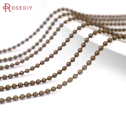 5 Meters 1MM 1.2MM 1.5MM 2MM Copper Round Beads Ball Chains Necklace Chains Diy Jewelry Findings Accessories Wholesale
