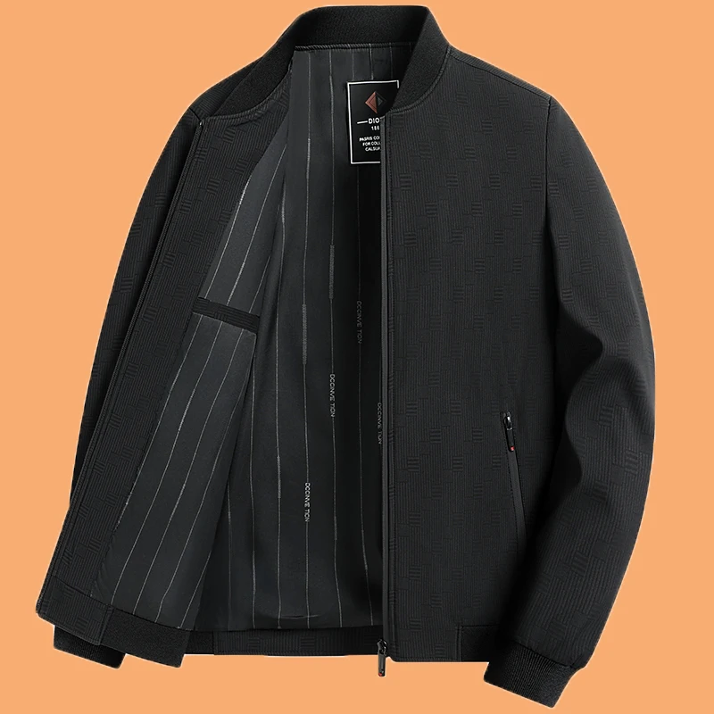 

Мужская хлопковая куртка Thiened, осенне-зимняя новая одежда для папы, повседневная одежда со стойкой из полиэстера, длинная свеч на молнии...