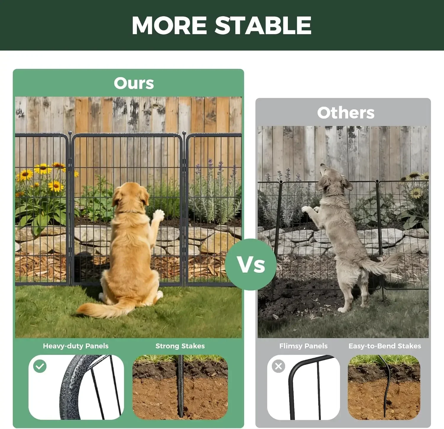 40In H 547Ft L 24 Silver Heavy Duty Metal Animal Barrier Outdoor Yard Garden Fence No Dig Decorative Dog Fence