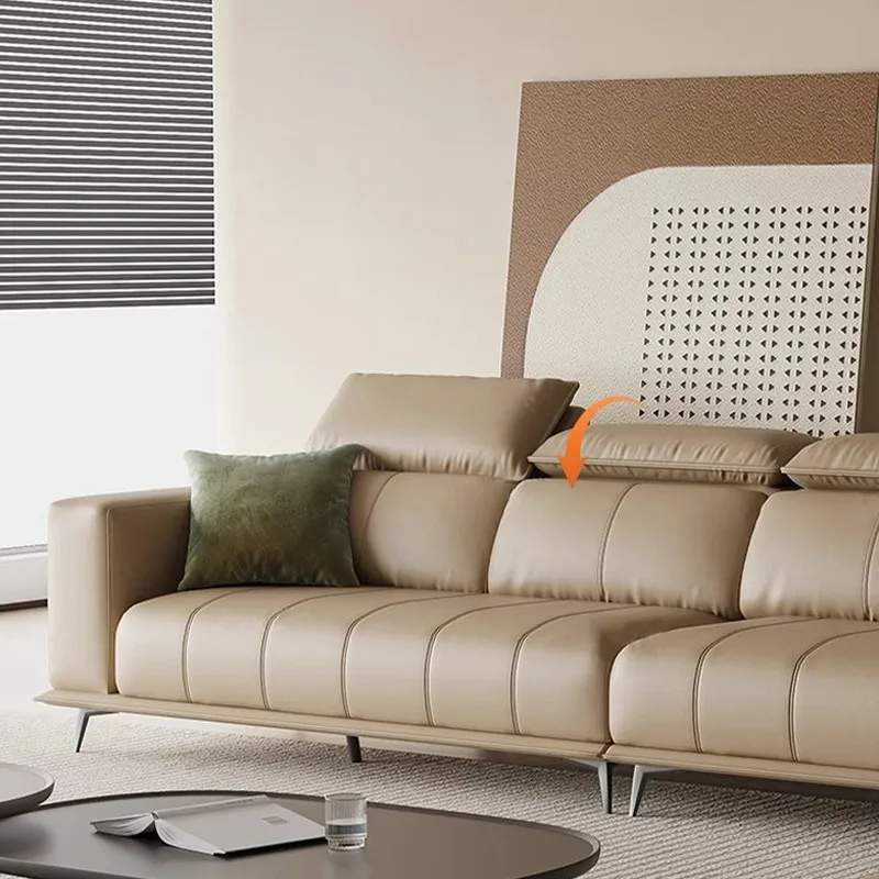 Internet celebrity light luxury Italian first-layer cowhide leather sofa
