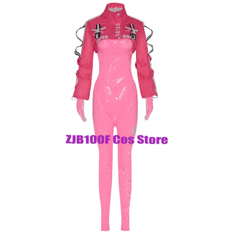 Ss13pu nikke traje anime alice bodysuit casaco peruca cosplay látex catsuit macacão jaqueta terno