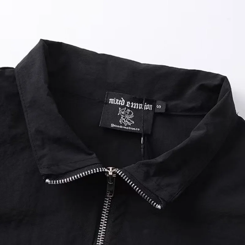 Mixed Emotion High Street Hip Hop Beaded Embroidered Letter Jacket - Men's and Women's Casual Loose Fit Zipper Coat view 3