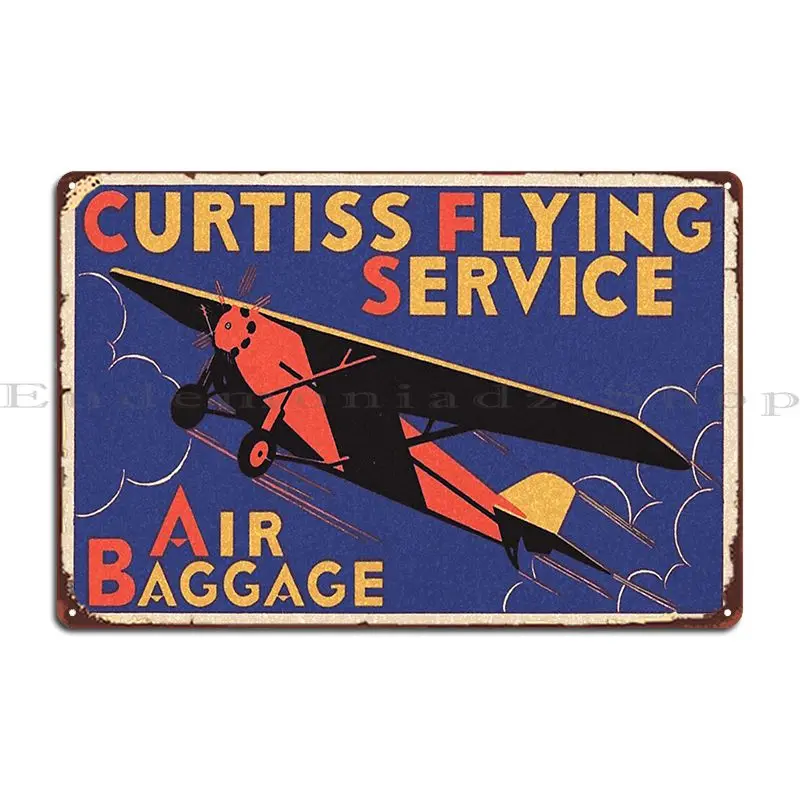 Curtiss Flying Service Metal Sign Party Wall Mural Iron Wall Decor Club Tin Sign Poster