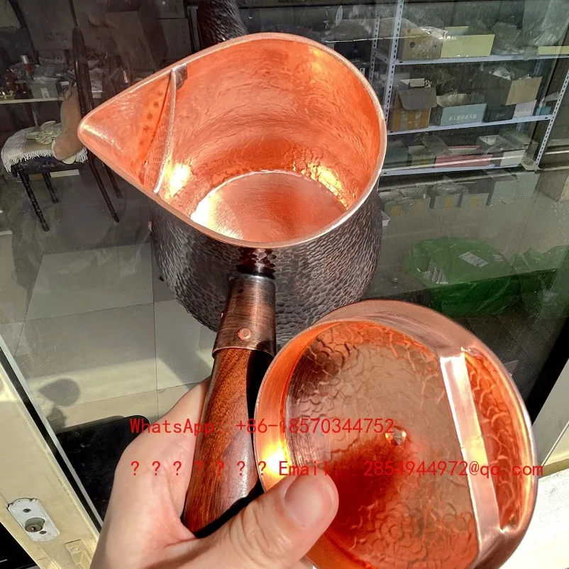 Thickened Copper Brewed Teapot Retro Side Handle Handmade Hammer Pattern Fair Cup
