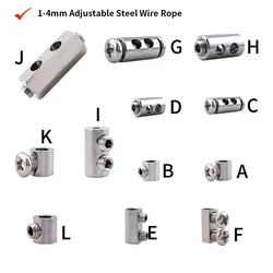 10-20pcs steel wire rope cable clamp, adjustable metal fixture suitable for 1-4mm stainless steel wire rope