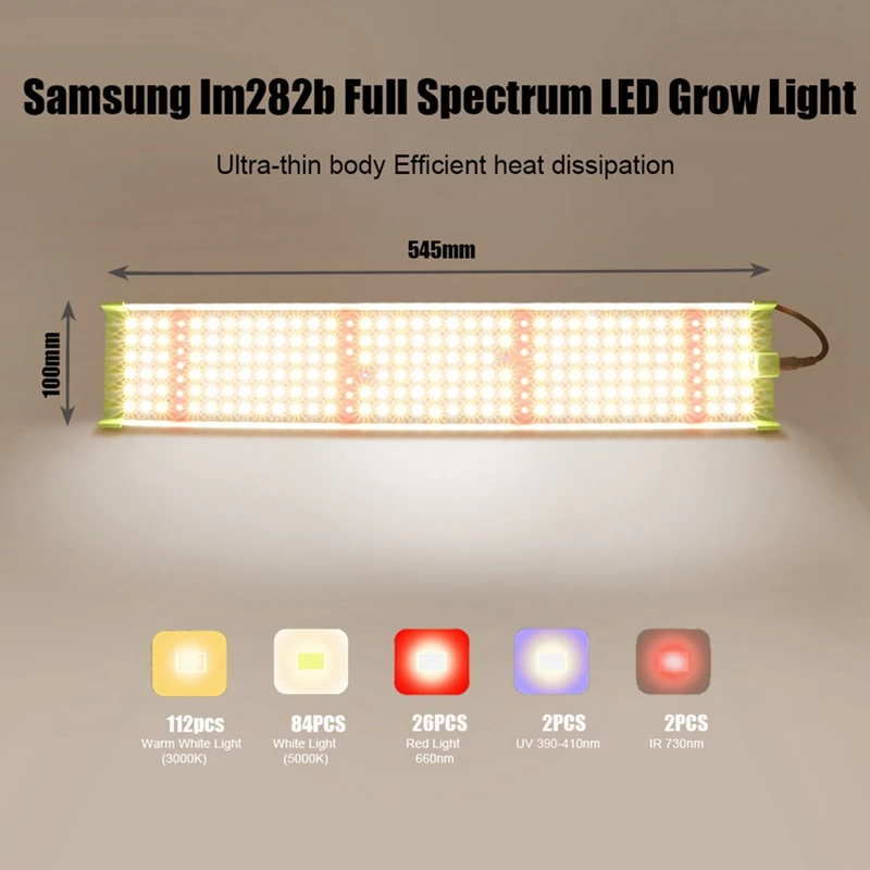 Imagem -04 - Lâmpada de Crescimento de Planta de Espectro Completo Led Cresce a Luz Samsung Lm281b Estufa Interior Hidroponia Planta 85w