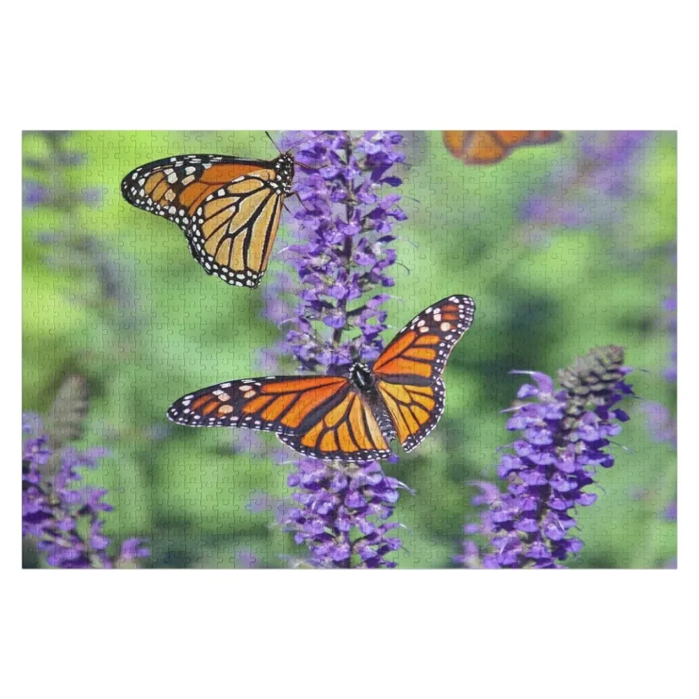 

Monarch Butterflies on Purple Lavender Flowers Jigsaw Puzzle Game Children For Children Puzzle