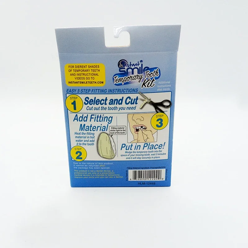 Sombra Natural folheado superior para os dentes branqueamento, sorriso instantâneo Comfort Fit flexível, 3 chaves e adesivos