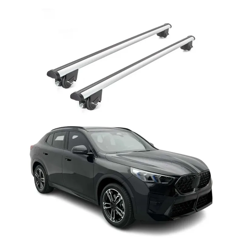 For BMW X2 U10 2023-2025 Roof Rack Cross Bars 220 Lbs Load Gray 2 Pcs