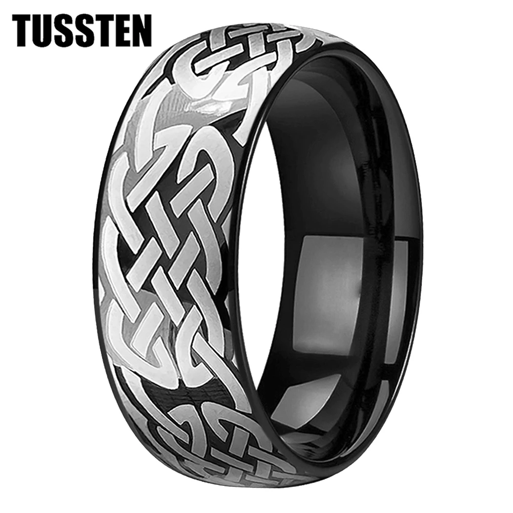 Dropshipping TUSSTEN 6/8MM Men Women Tungsten Wedding Band Laser Engraving Ring Domed Polished Great Workmanship Comfort Fit