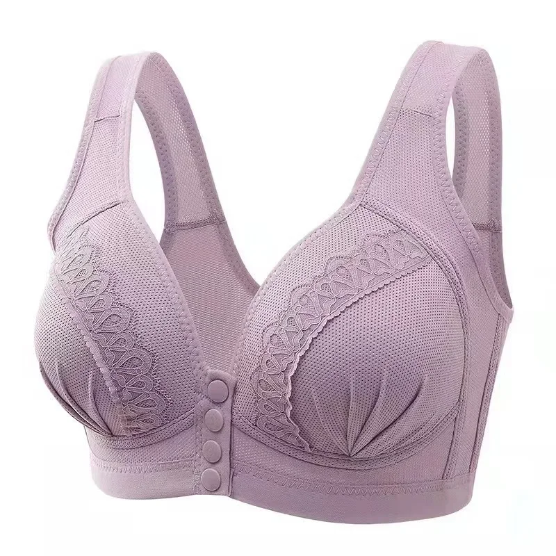 Front Button Nursing Sexy Underwear Push Up Top Soft Against The Skin No Steel Ring Middle-Aged Mother Women Brassiere Lingerie