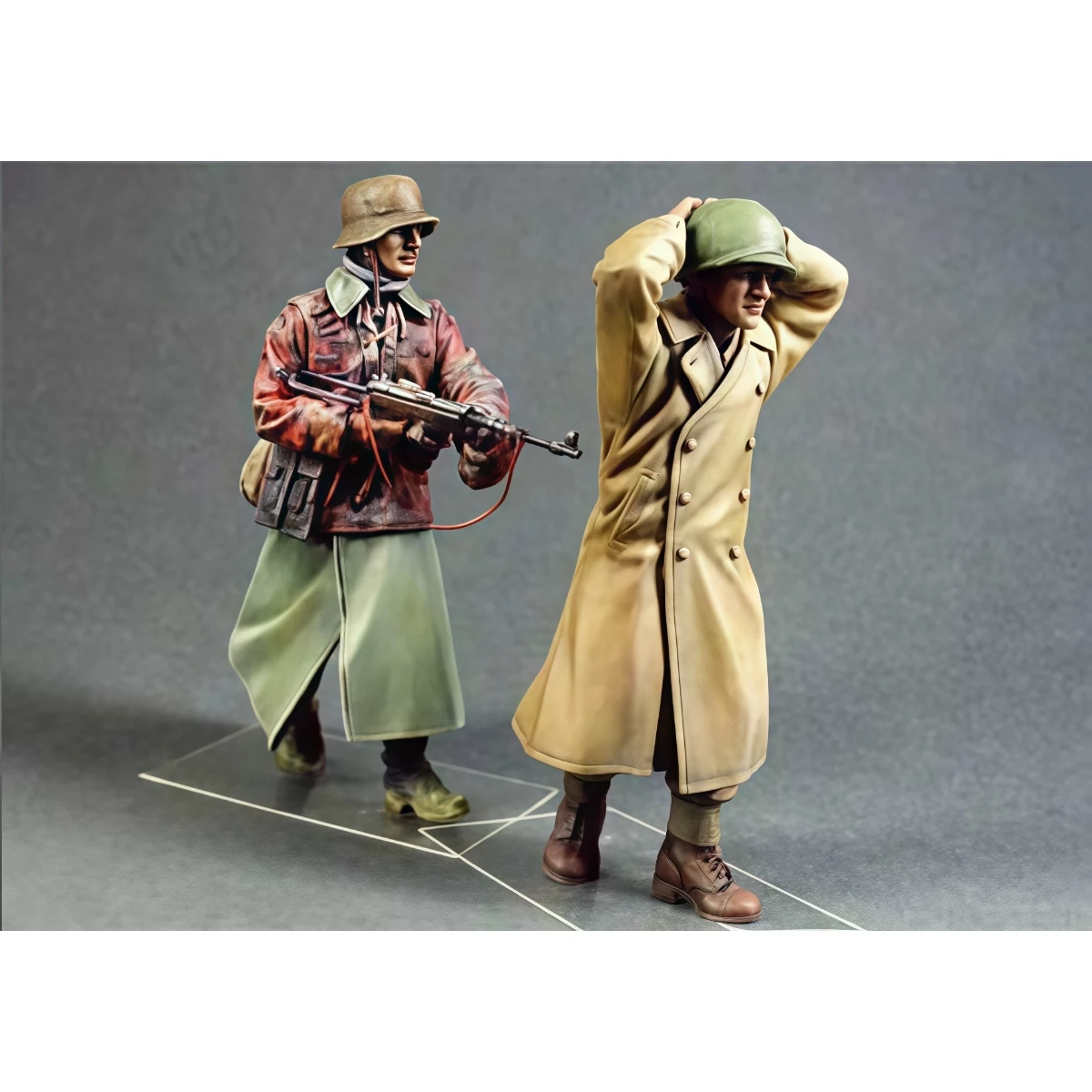 1/35 レジン製未塗装モデルセット、アメリカ将校とドイツ下士官未組立未塗装 GK