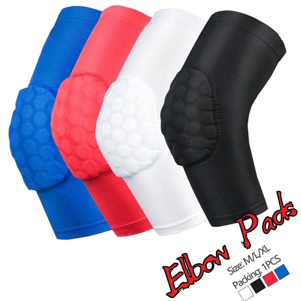 1PCS Elastic Gym Sport Basketball Arm Sleeve Shooting Crashproof Honeycomb Elbow Support Pads Elbow Protector Guard 4 Colors