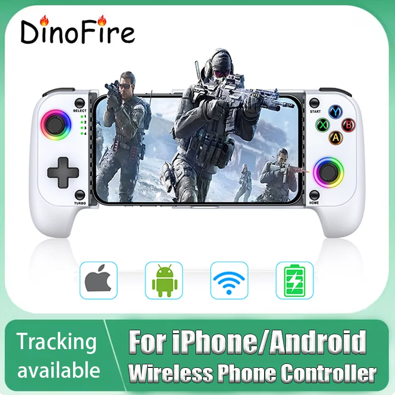 Wireless Phone Controller for iPhone/Android with Hall Joystick, RGB Controller for iPhone Support Xbox Game Pass Controller