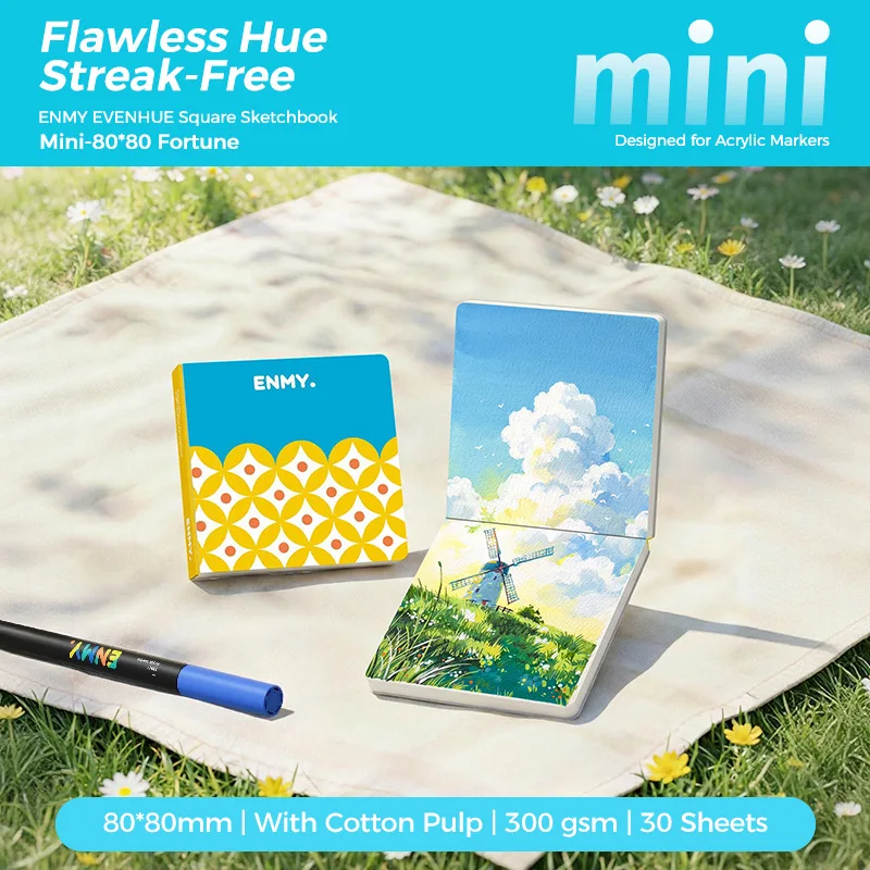 ENMY 300g/㎡ Cotton Fiber Drawing Notebooks  Acrylic Marker Paper No Bleed Art Paper for Watercolor Paper Office School Supplies