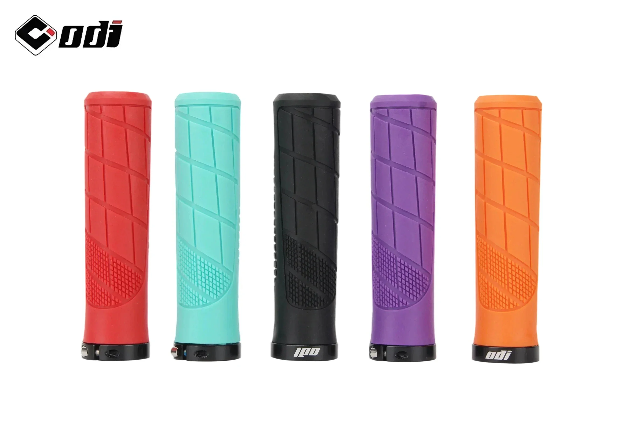 

ODI 22.2mm Rubber Handlebar Locking Grips: Non-Slip, Shock-absorbing, Soft for Mountain Bikes
