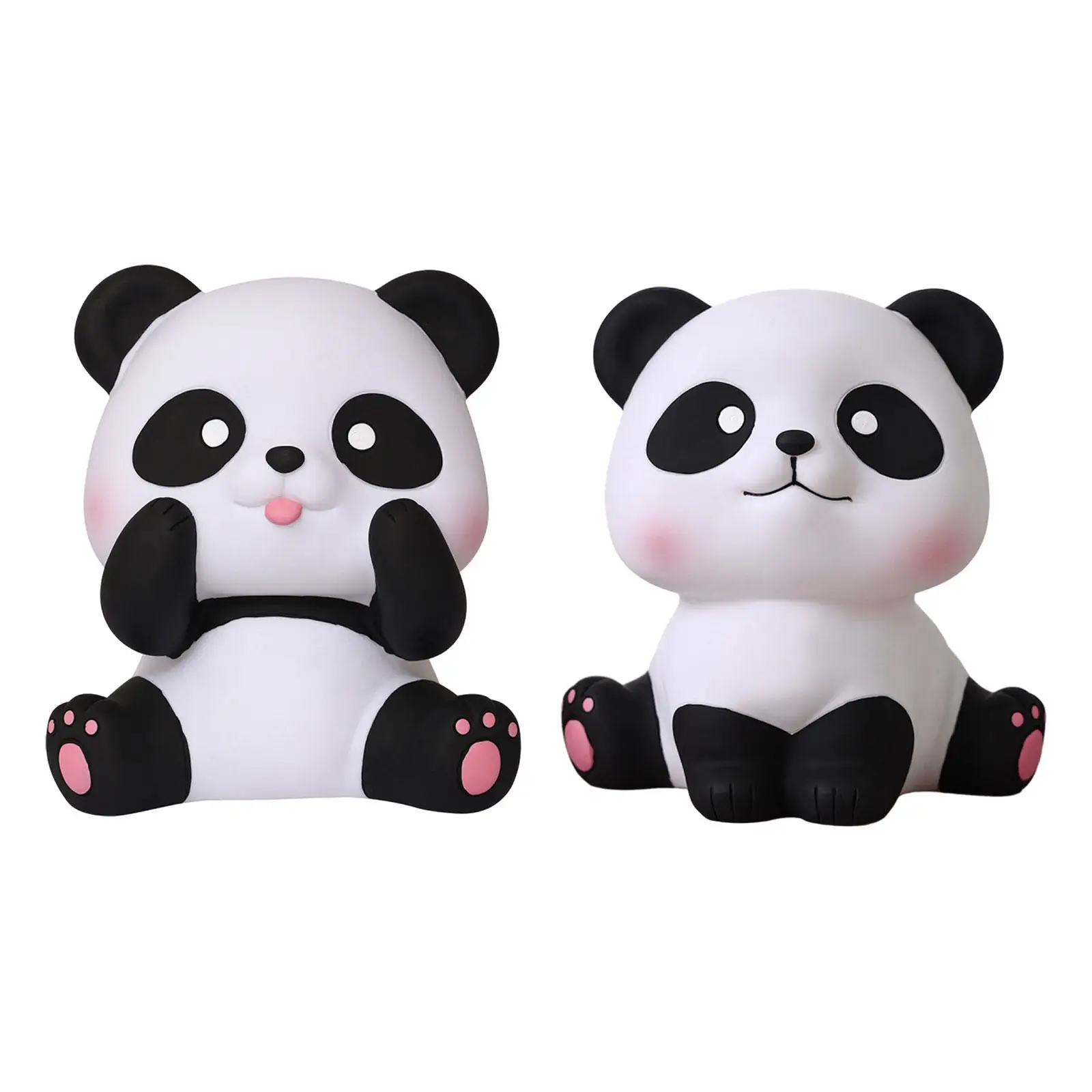 Piggy Bank Desktop Change Box Shatterproof Decorative Table Decoration Adorable Panda Figurines Money Saving Jar for Bedroom