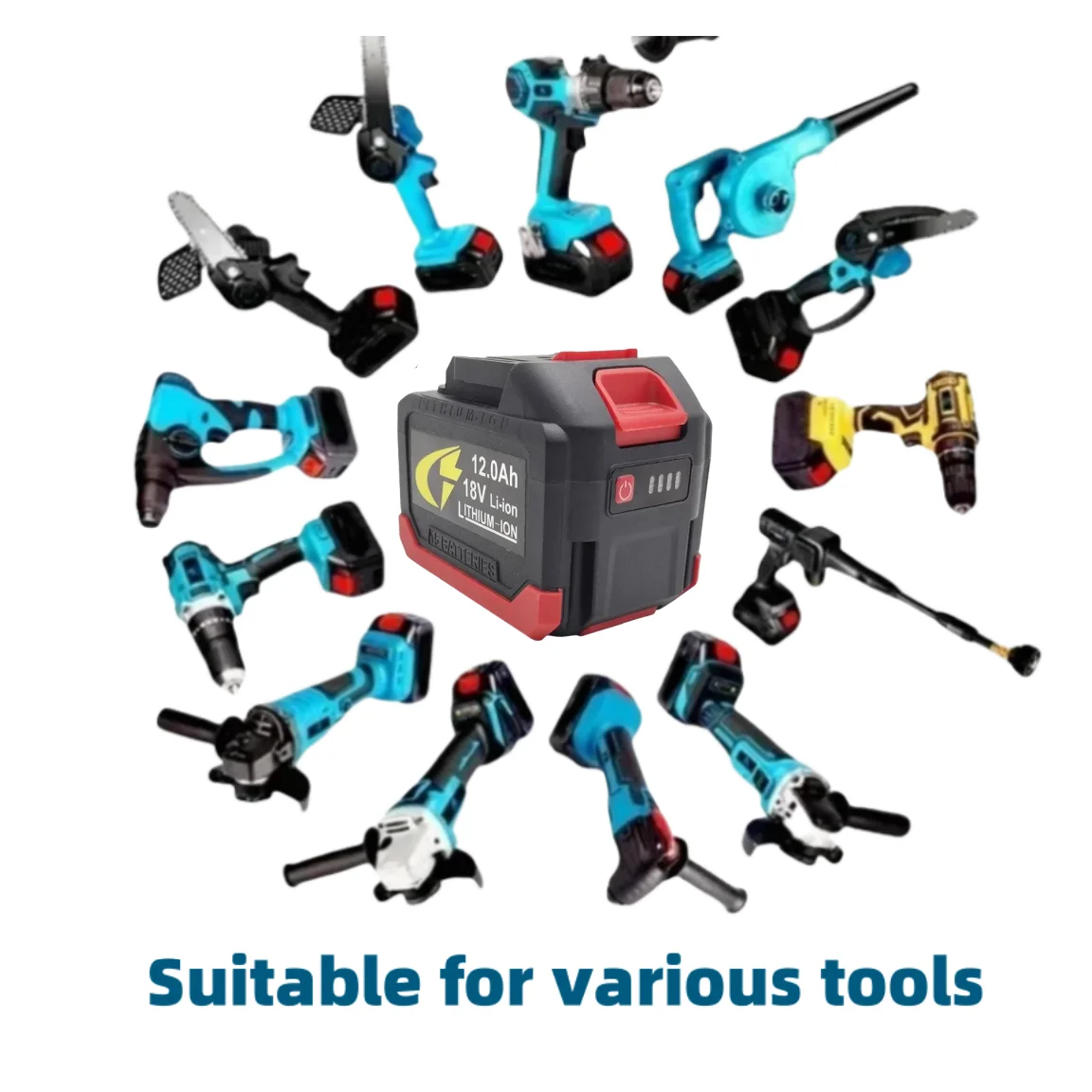 5S3P 18V baterie pro nářadí Makita, lithiová baterie 18650, nabíjí 12000 mAh. Baterie s vysokým proudem a vysokým vybíjením. Nabíječka. - náhled 2