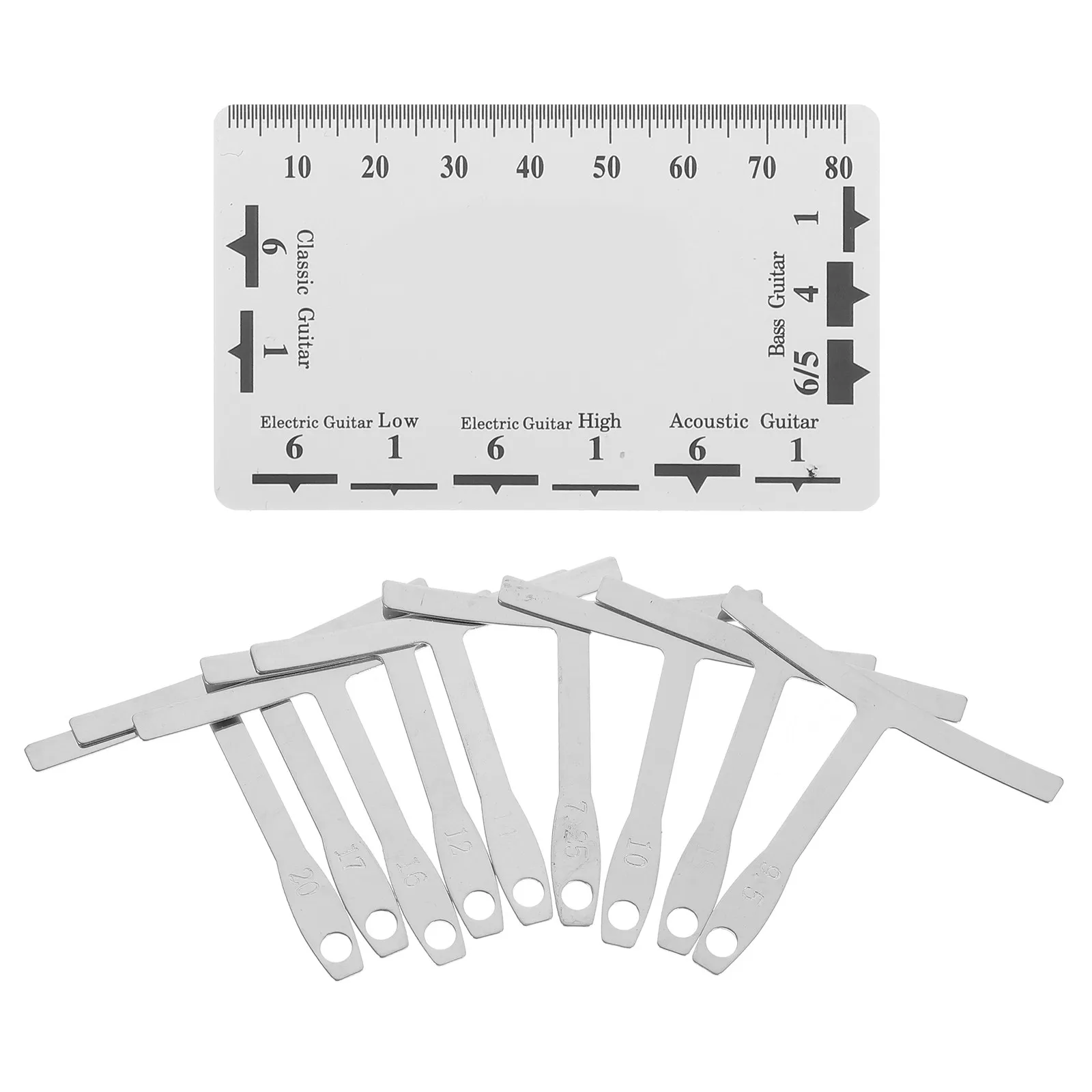 Double-Sided Guitar String Action Gauge for Accurate Nut Groove Depth & Bridge Height Measurement – 1 Set