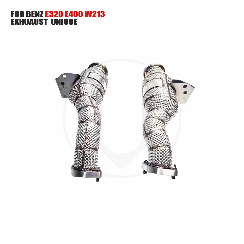 UNIQUE Exhaust Manifold Downpipe for Mercedes-Benz E320 E400 Car Accessories With Catalytic converter Header Without cat pipe