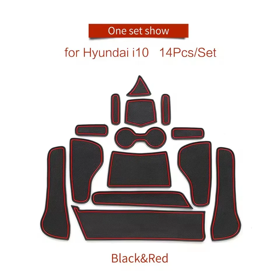 

for Hyundai i10 2021 - 2023 Anti-Slip Gate Slot Cup Mat Door Groove Pad Non-Slip Mats Coasters Car Interior Accessories