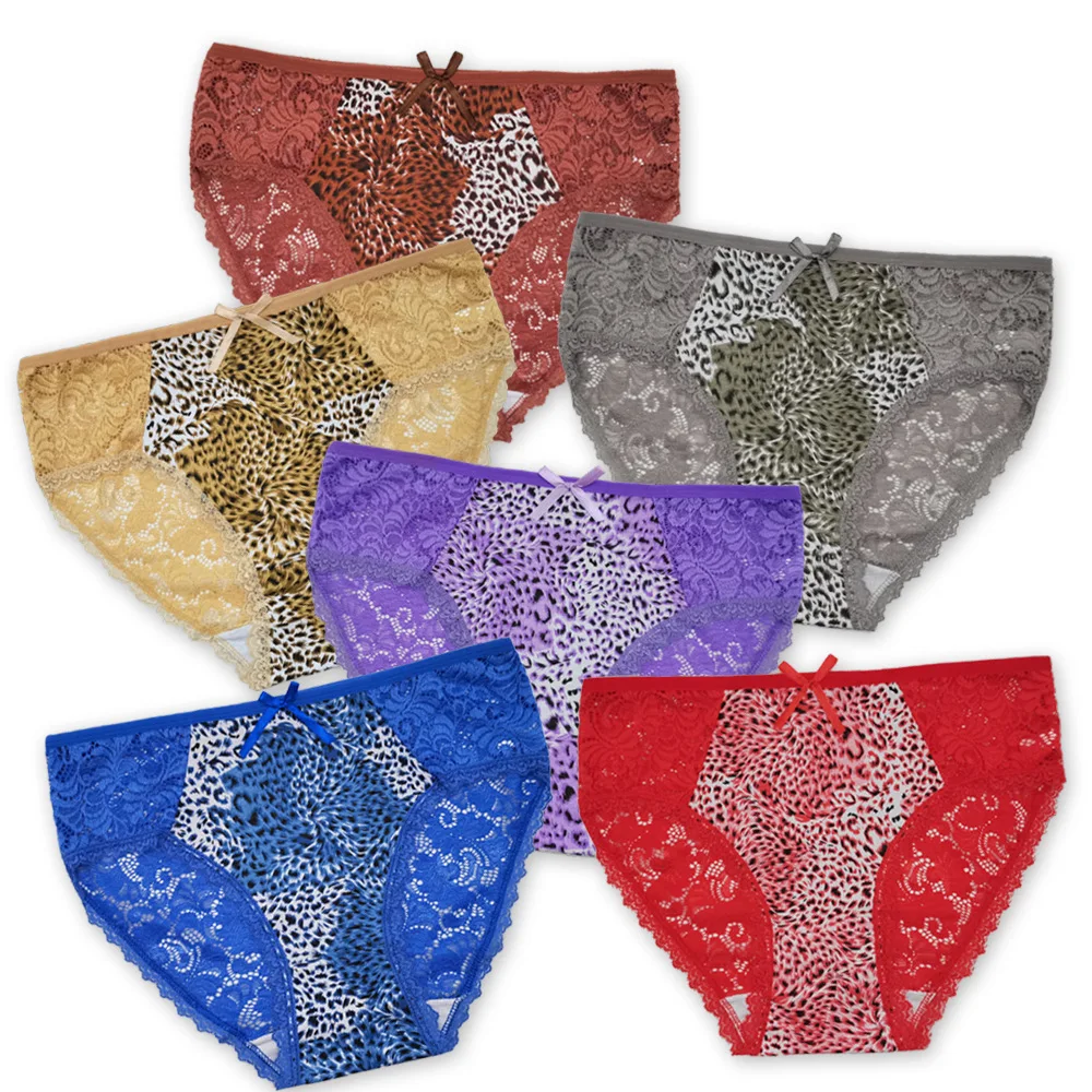 Hot Selling 1pc/Lot Big Yards 2XL/3XL/4XL Lady Mommy Pants Large Briefs Lace Women's Underwear CottonPlus Size 89528