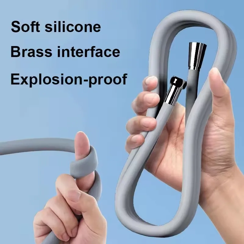 

Модернизированный латексный шланг для душевой насадки 1,5/2 м, гибкая трубка, силиконовый мощный смеситель высокого давления, аксессуары для туалета и ванной комнаты