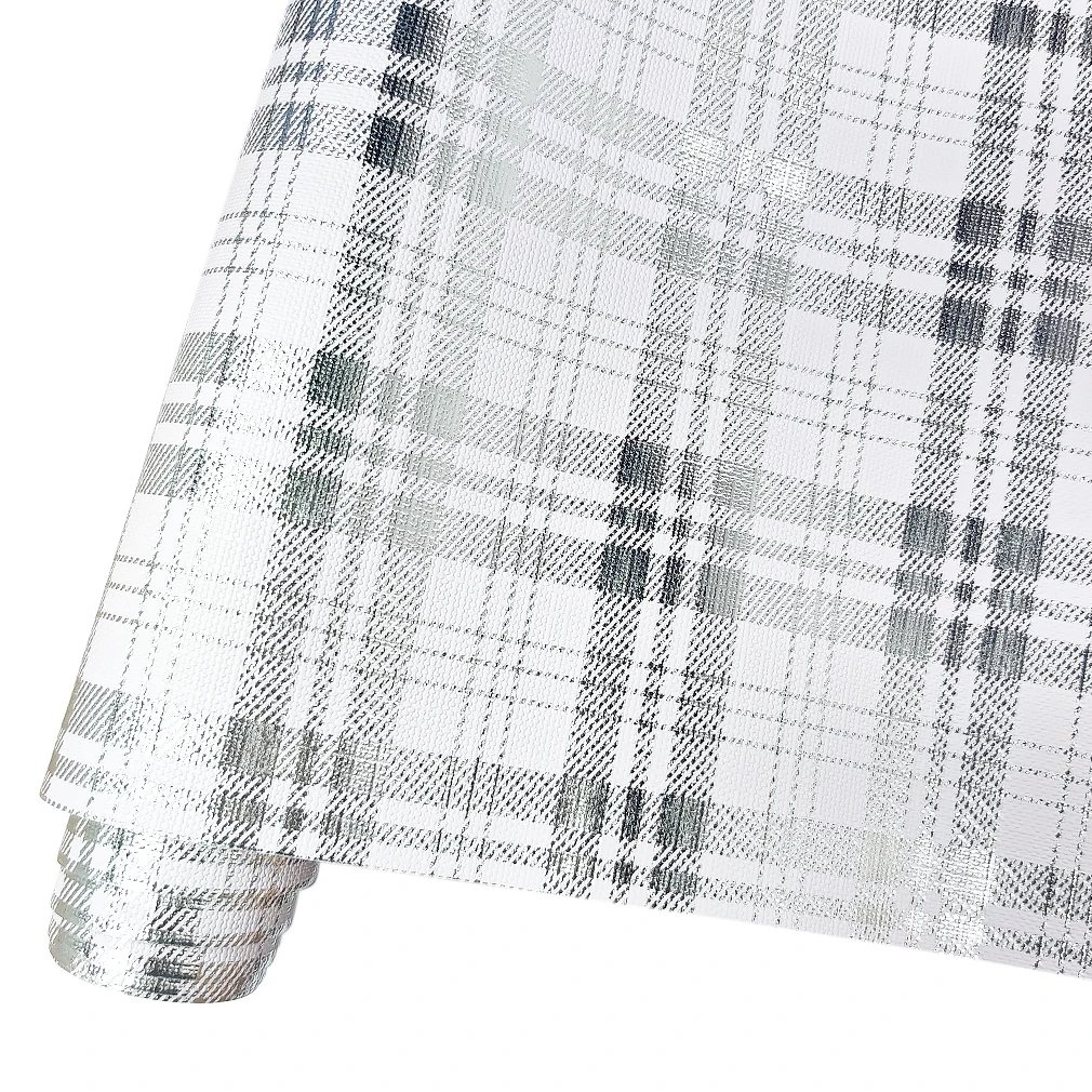 

Tartan printed pattern printed synthetic leather sheets plaid faux leather fabric sheets leather vinyl fabric for bow DIY