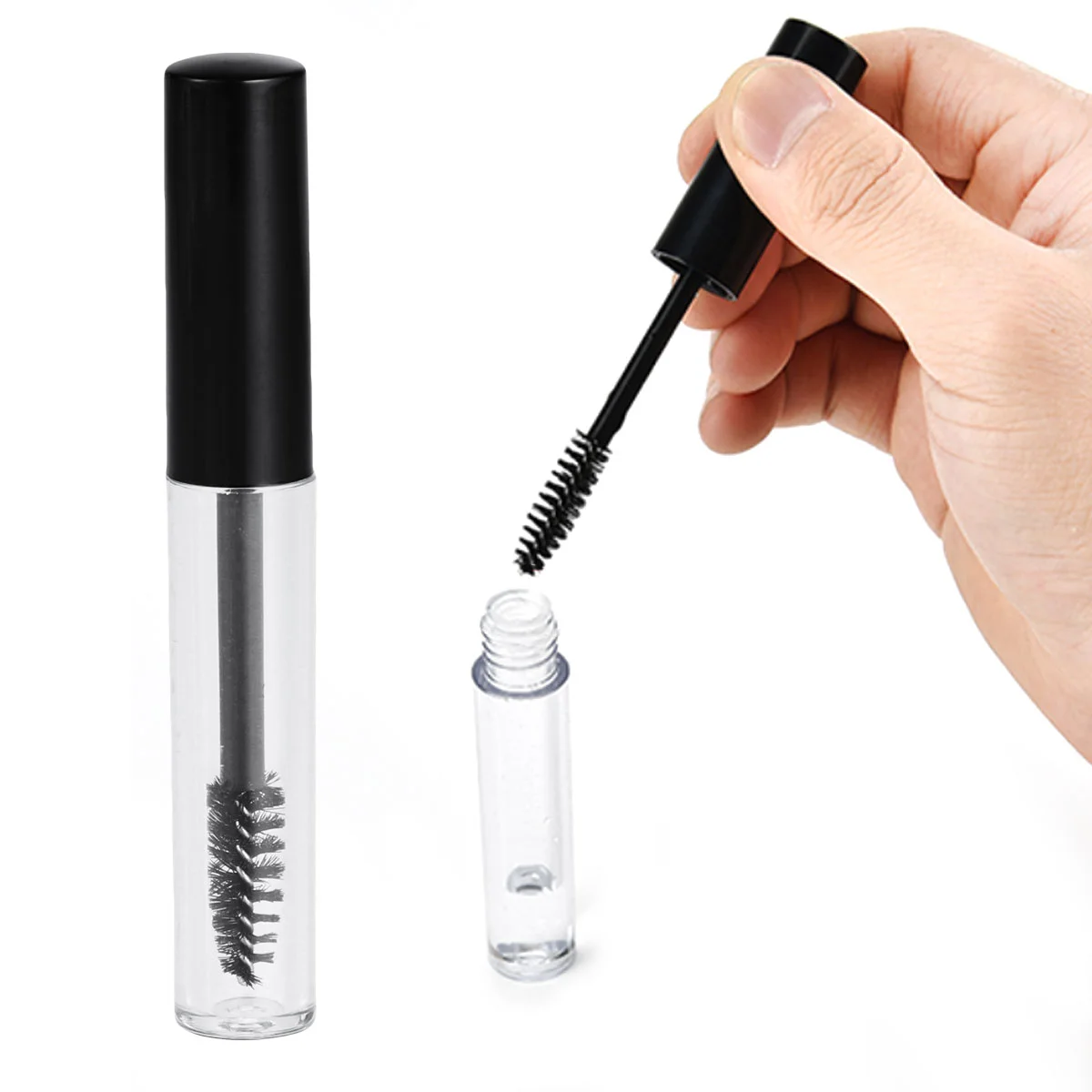 15ML Plastic Clear Empty Mascara Tube Vial Container with Black for Eyelash Growth Mascara plastic tube