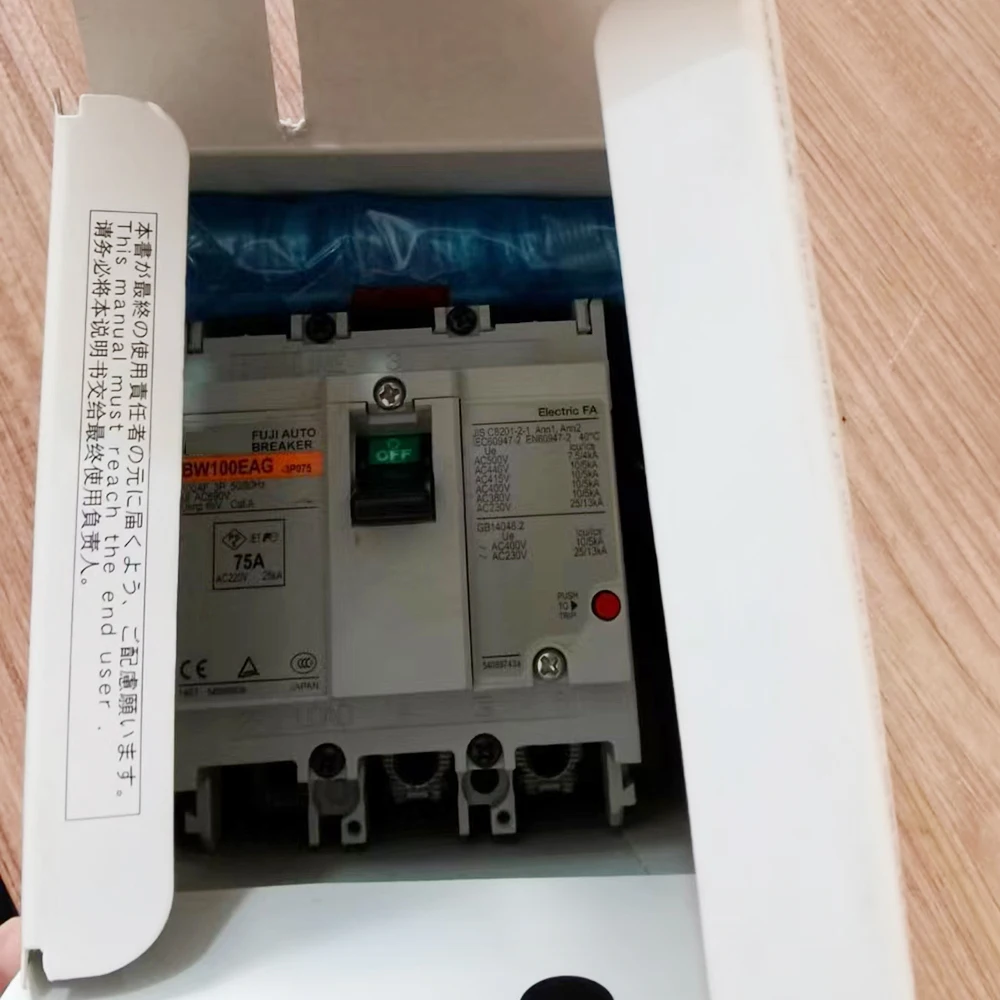 Imagem -02 - para Fuji Interruptor de ar do Disjuntor Automático Alta Qualidade Navio Rápido Bw100eag 3p 75a