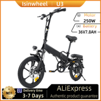 isinwheel U3 adult electric bike 250W motor 36V 7.8Ah battery city commuter electric bike 16 inch tire foldable electric bike