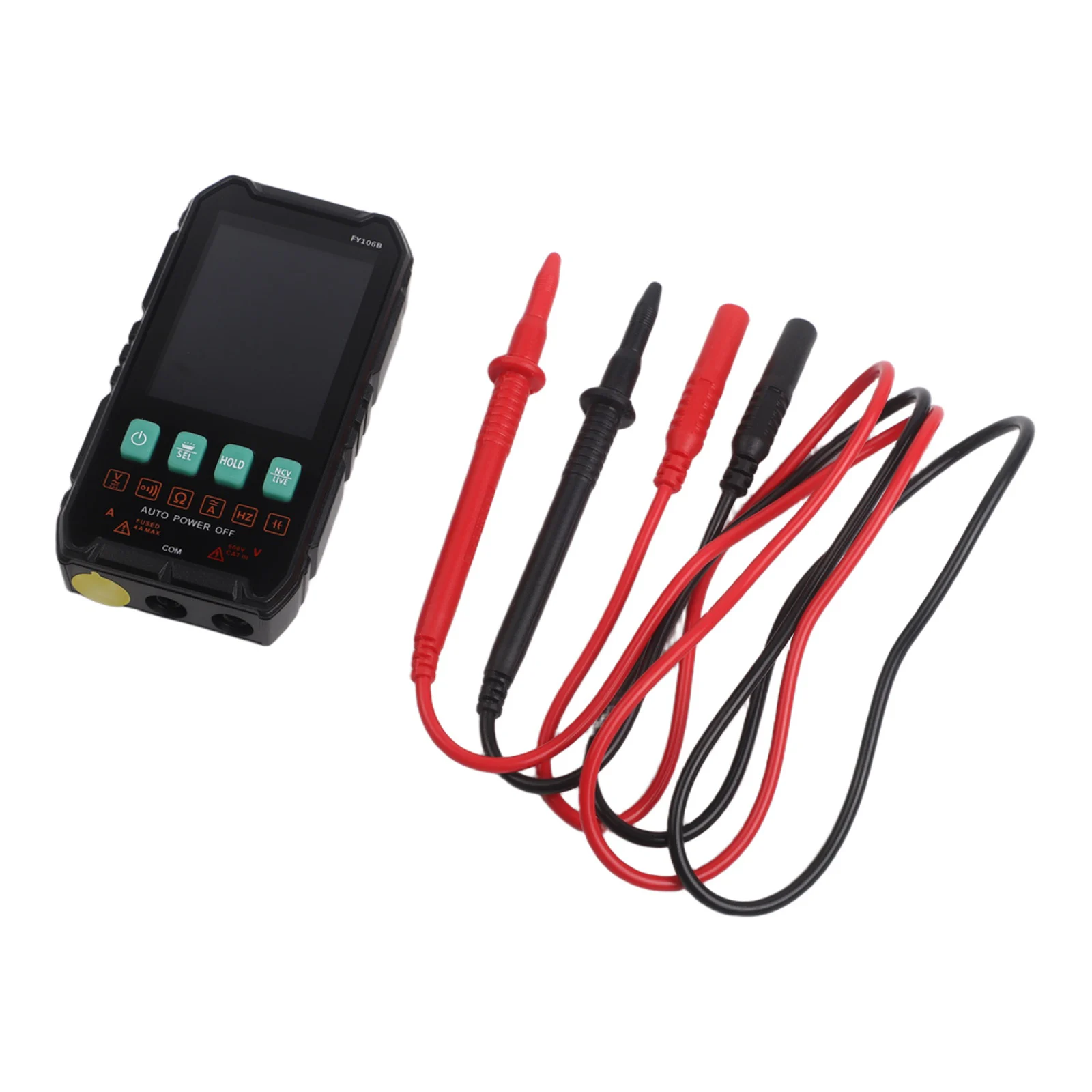 Live Wire Detection 600V 4A Multimeter Auto And Manual Modes Built-in Flashlight Continuity Test Electrical Testing