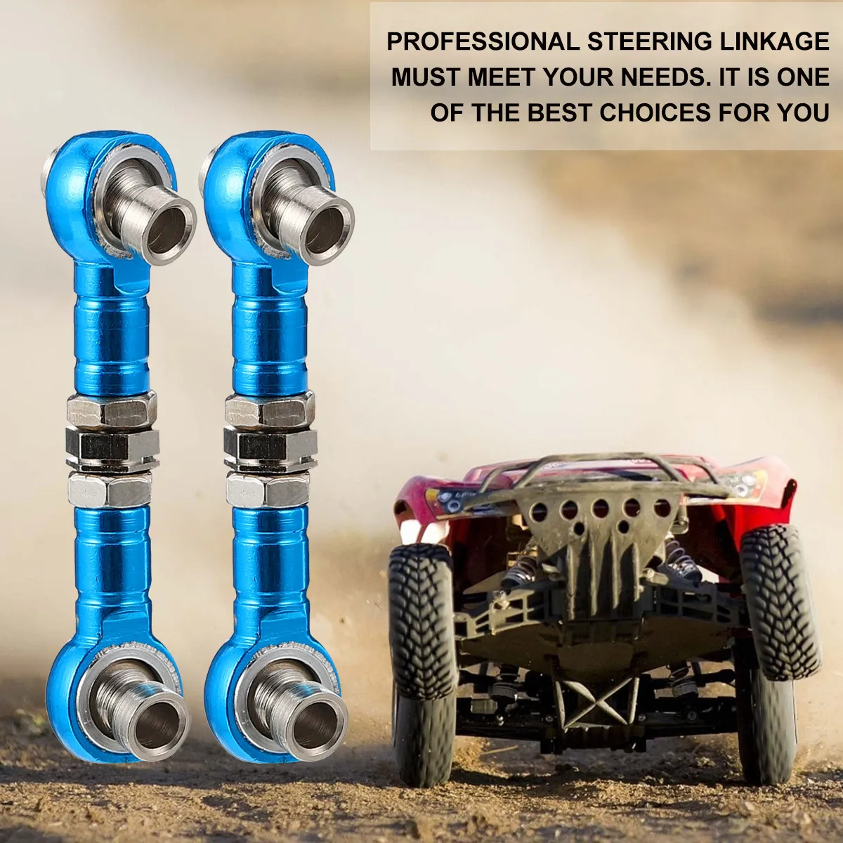 2Pcs Link Adjustable Steering Tie Rod Corrosion Resistant Polished Lightweight Pull Rod for Rc Car Truck Linkage Steering