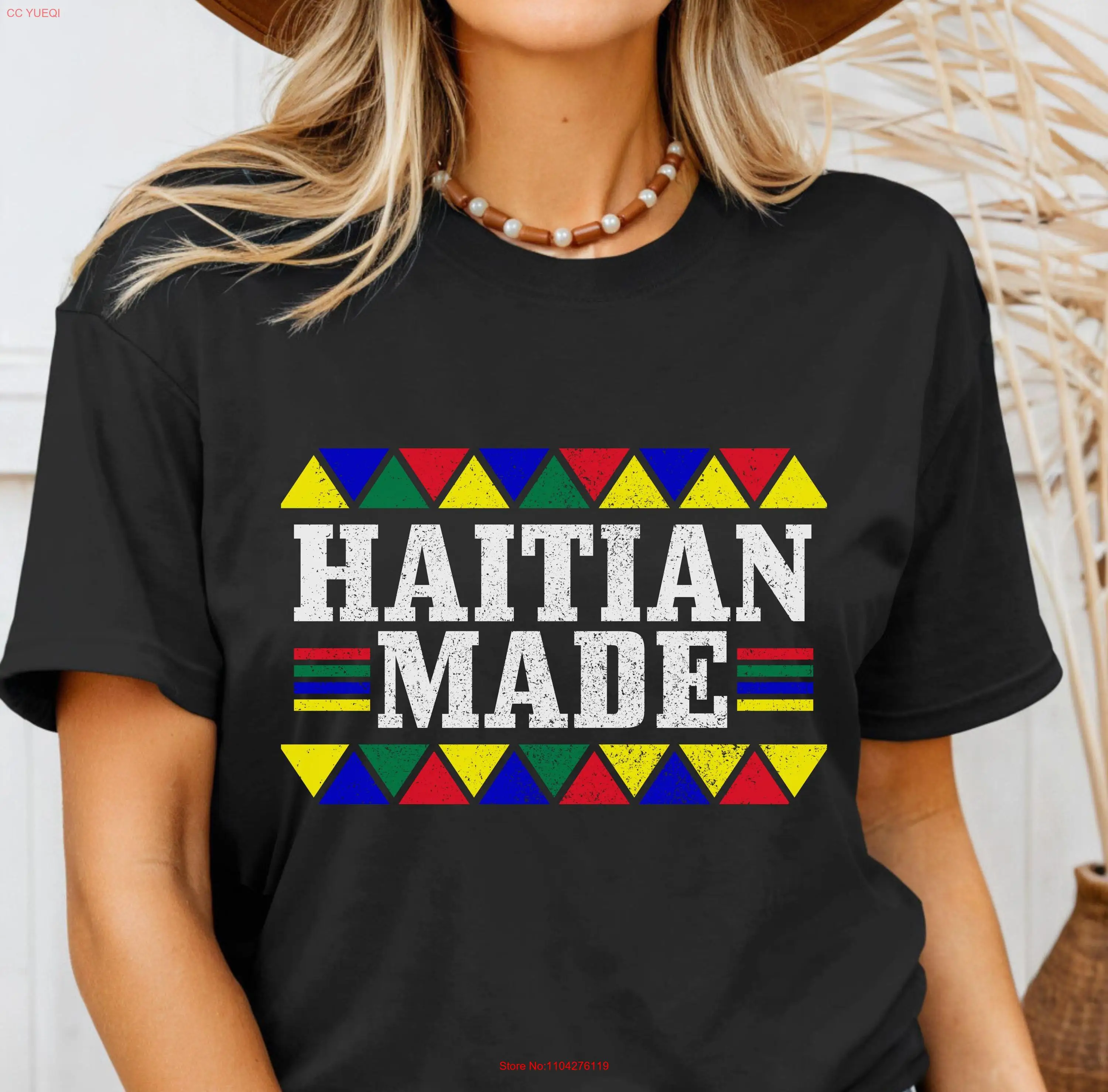 Haiti T Shirt Haitian Made Flag Day Pride Heritage Caribbean Idea long or short sleeves