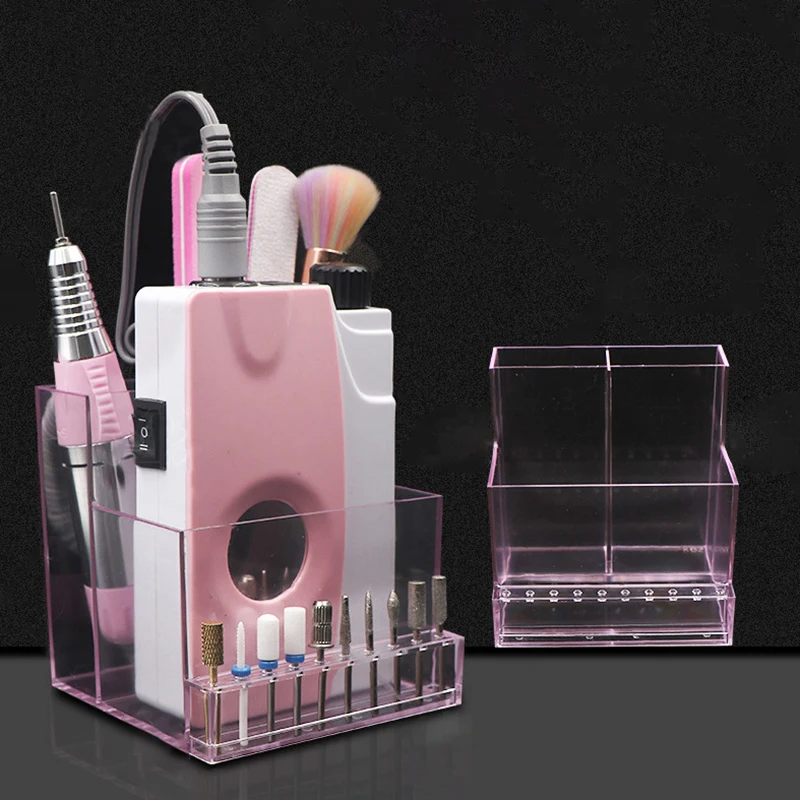 Scatola portaoggetti per punte da trapano per unghie Strumenti per manicure Supporto professionale Punte per trapano per unghie Organizer Stand Display Scatola per smerigliatrice per smalto