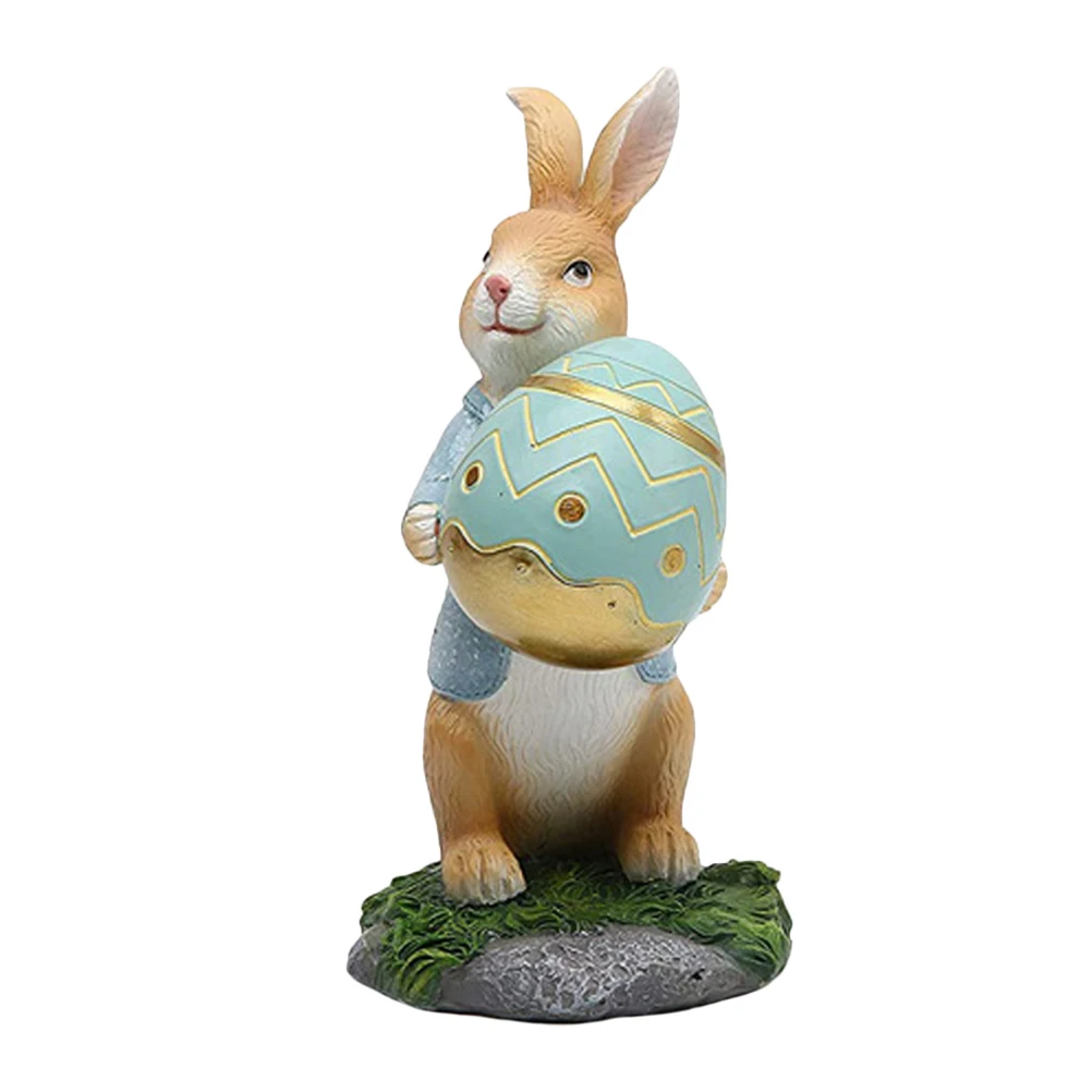 

Resin Bunny Decoration Lovely Easter Rabbit Home Party Desk Shelf Window Sill Ornament for Family Gift Wedding Festival Use