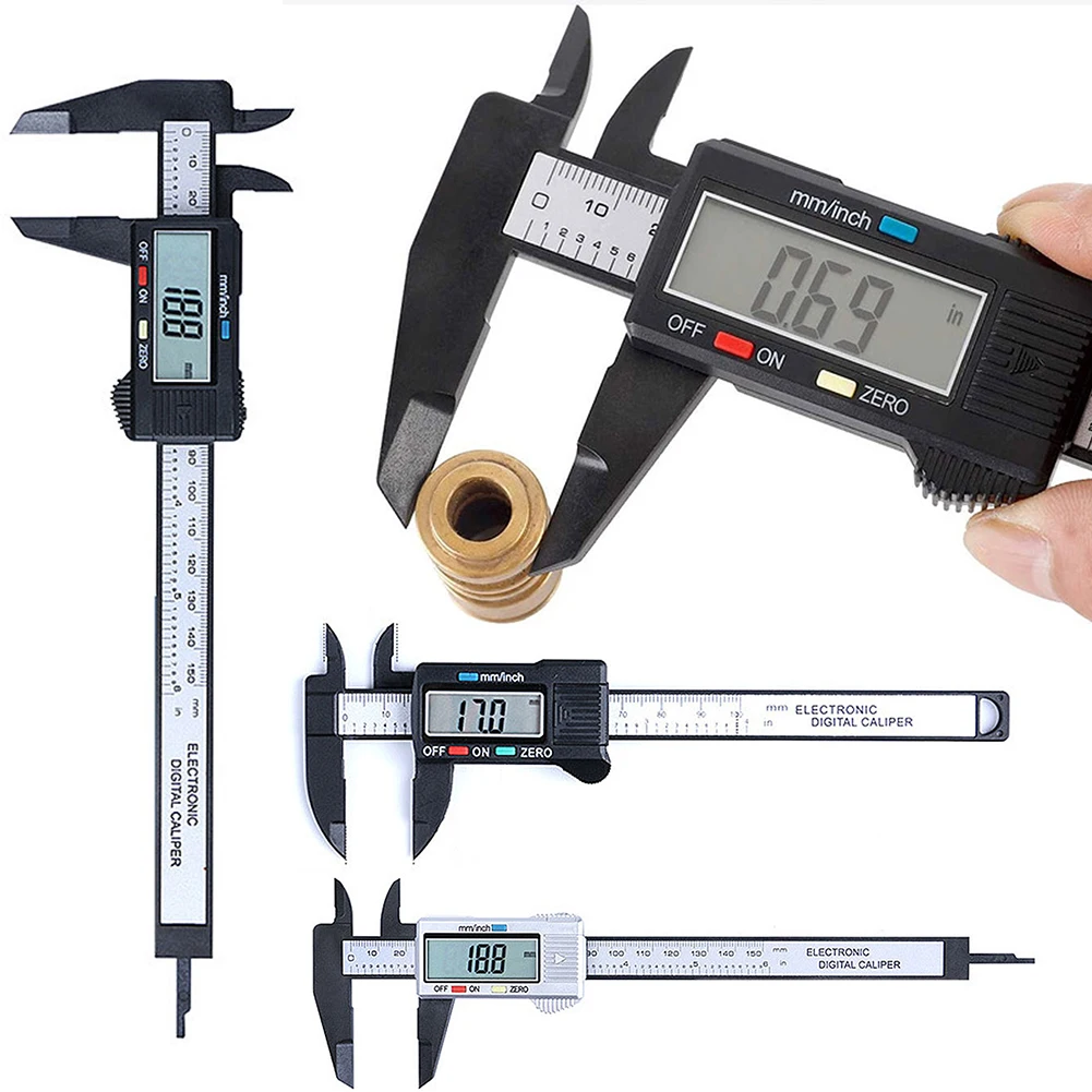 150mm 100mm Electronic Digital Caliper Carbon Fiber Dial Vernier Caliper Gauge Micrometer Measuring Tool Digital Ruler