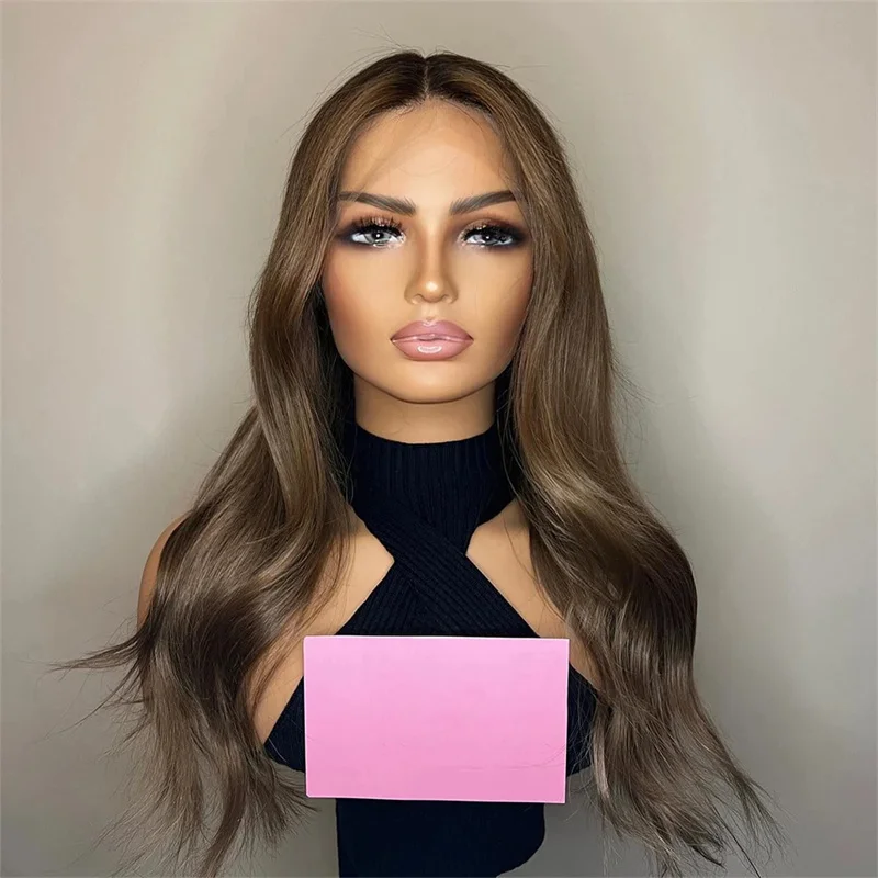 Brown Body Wave 28\'\' 5x5 Silk Base Soft Glueless Jewish Human Hair Wig With Baby Hair HD Lace European Hair Preplucked