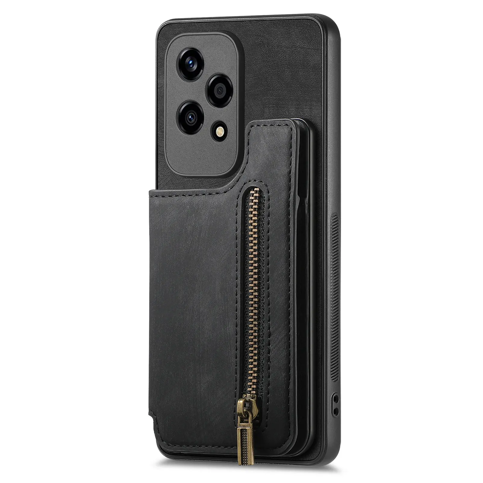 Leather Zipper Card slot wallet bracket Magnetic closed Back Cover For Honor 200 Lite shockproof Phone Case For Honor 200 Lite