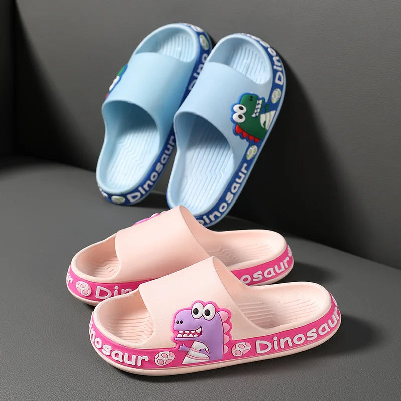 Zapatillas de verano para niños, chanclas de dibujos animados, sandalias antideslizantes para interiores y exteriores, zapatos de fondo suave